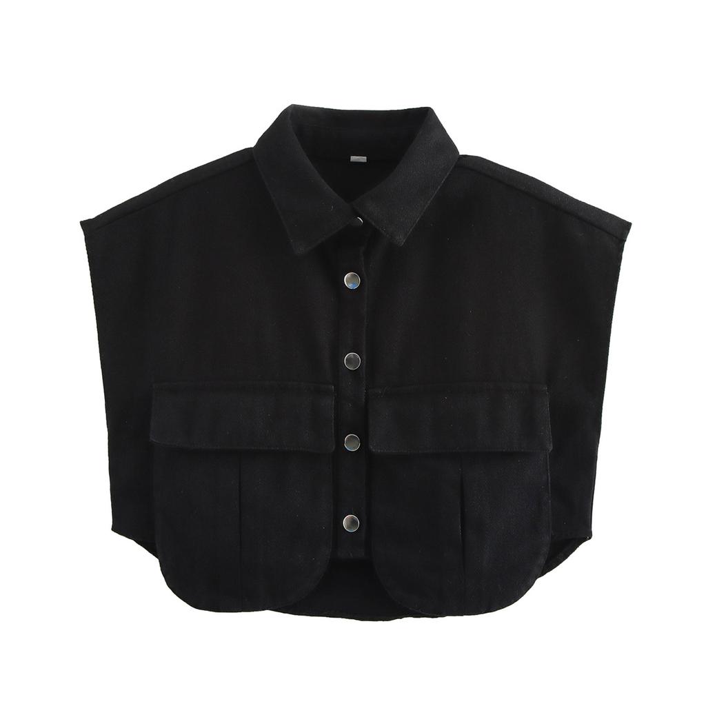 DAFIFY Women's Fashion Casual Summer Spring Solid Color Print Sleeveless POLO Neck Blouses & Shirts