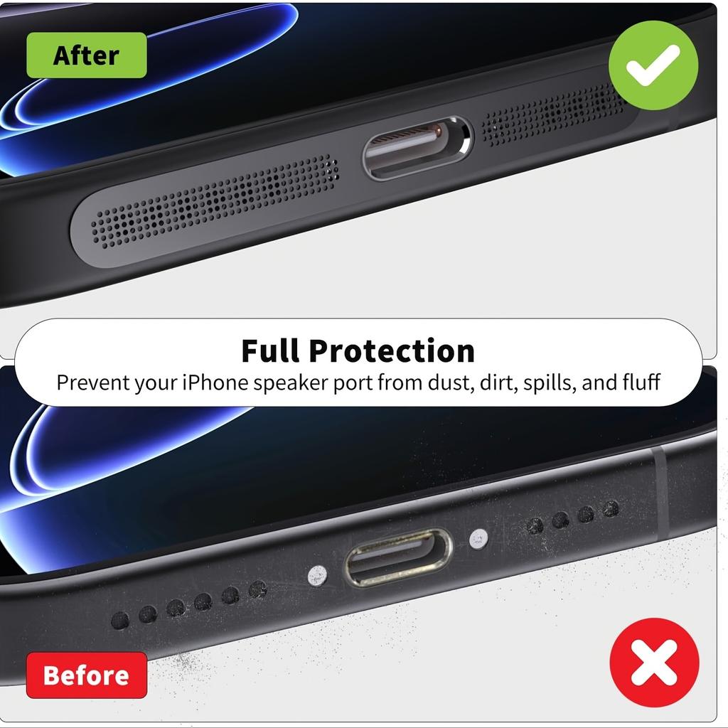 Металлическая пылезащитная сетка для порта зарядки и динамика iPhone 16 Pro Max Универсальная посадка для серии iPhone 12-16