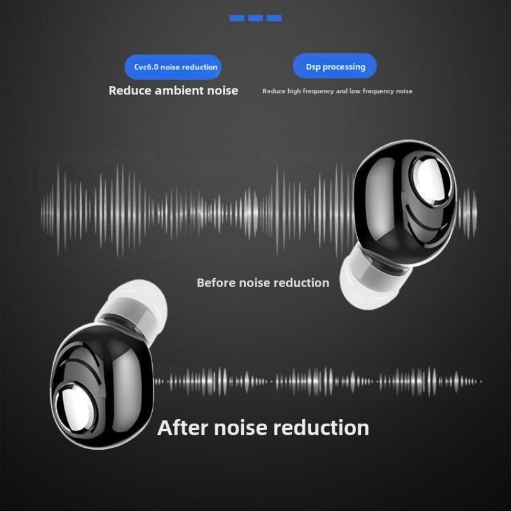 Мини-наушники Bluetooth 5.0 Беспроводные сверхдлительные наушники-вкладыши с шумоподавлением и одним ухом