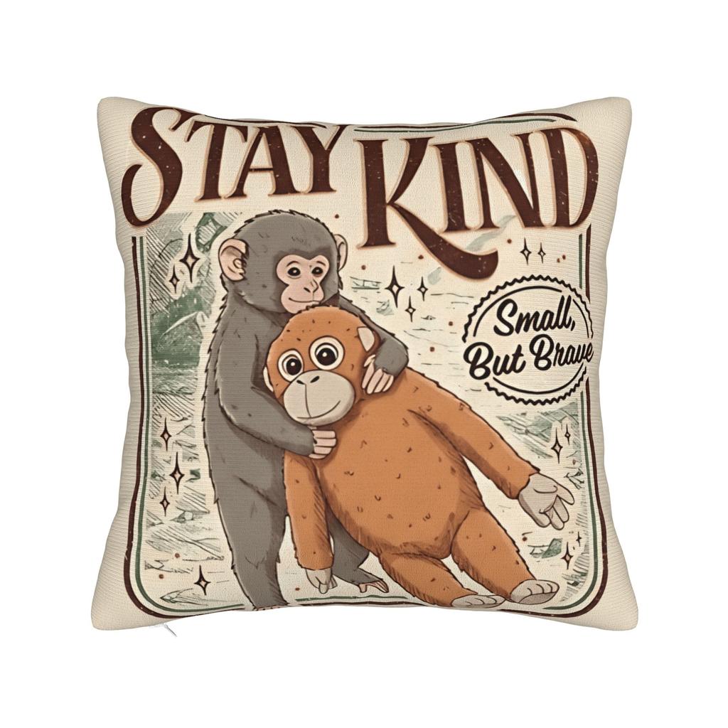 Punch Monkey Hug Stor Cute Baby Macaque Plush Toy Pillowcases Retro Trendy Pillow Case For Office Home Decor Comfy Pillow Cover
