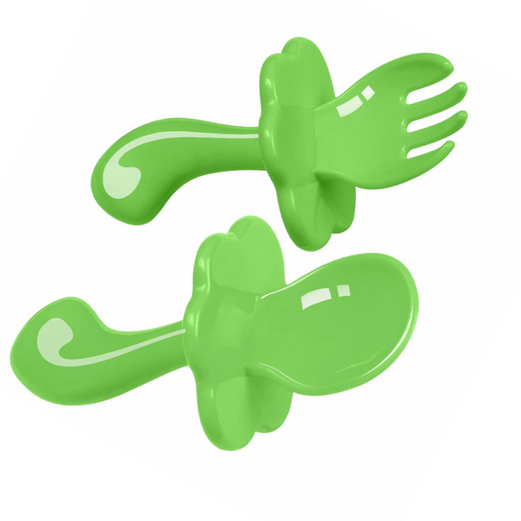 Baby Cloud Fork Spoon Short Handle Eating Training Self Feeding Tools for Infant
