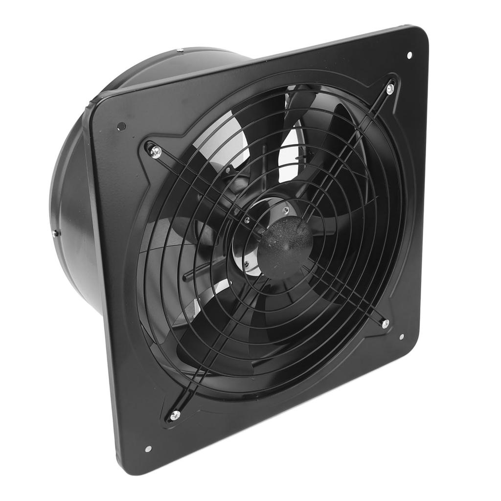 Промышленный вытяжной вентилятор 12 дюймов с низким уровнем шума для оконной вентиляции для кухни, черный