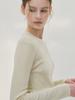 MOMET Como Basic Round Ribbed Knit Cream Yellow