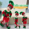 Kids Girls Boys Children Christmas Elf Costumes Cute Outfits Include Dress Striped Socks Cosplay