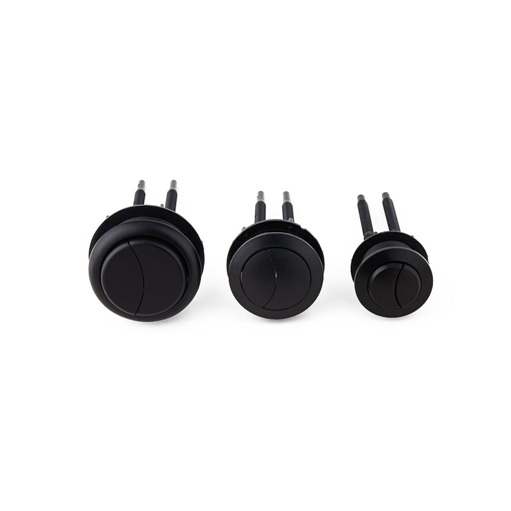 Black round double press toilet flush button suitable aperture 46-56mm