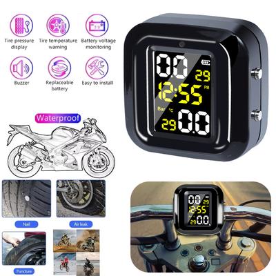 Монитор давления в шинах мотоцикла ЖК-цифровой дисплей Внешний беспроводной датчик давления в шинах мотоцикла Система контроля и сигнализации