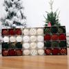 12Pcs Festives Christmas Baubles Set Velvets Painted Ornament for Seasonal Tree Embellishment Holiday Decoration