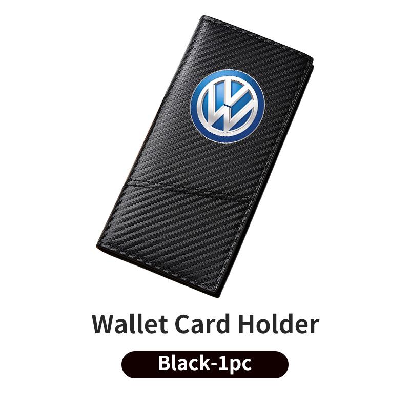 VFHJQ1 For Volkswagen VW Men's Carbon Fiber Wallet Large Capacity Car Card Holder Organizer Scirocco Jetta Beetle Golf 4 5 6 Passat