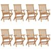 VidaXL Lot de 8 Chaises de Jardin avec Coussins, Sièges de Terrasse, Chaises de Balcon, Meubles de Patio Extérieur, Taupe 3072912
