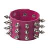 Gothic Pu Leather Studded Bracelet Adjustable Cuff Bangle Unisex Black Wristband