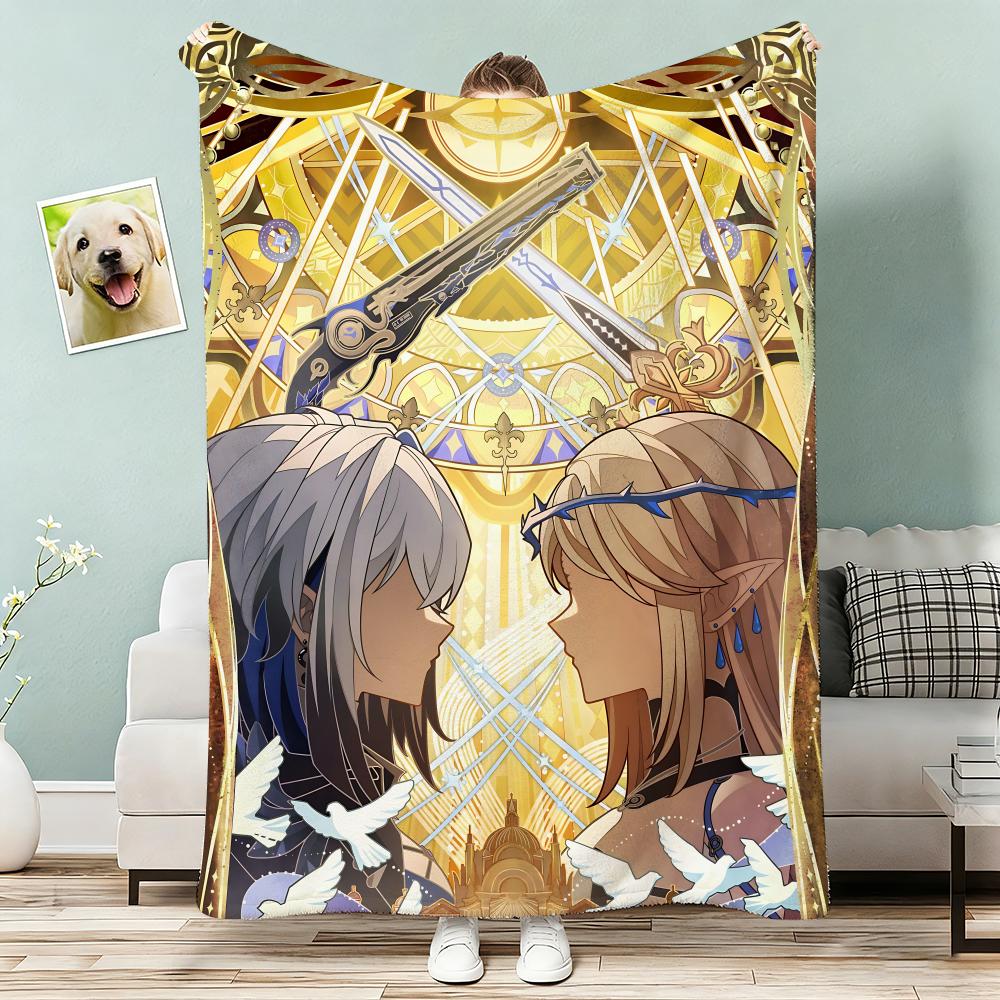 Wuthering Waves Cartethyia Anime Game Throw Lightweight 240g Flannel Blanket Soft Skin-friendly for Summer Cooling