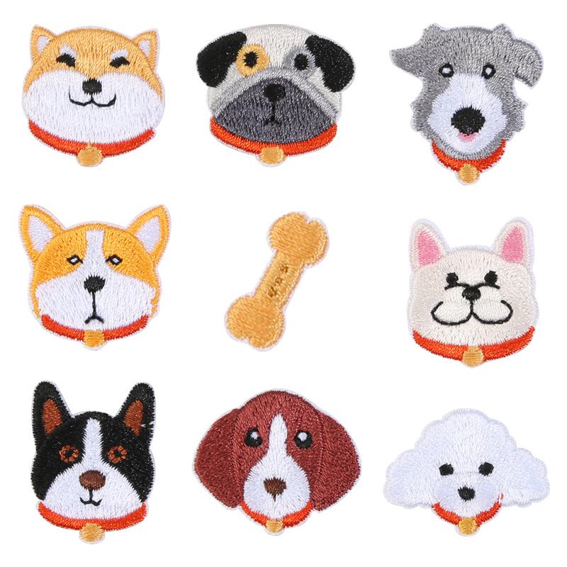 Самоклеящаяся нашивка с изображением милой собаки Детская одежда Брюки Футболка Куртка с короткими рукавами Ремонт дырок Вышивка Наклейка на ткань