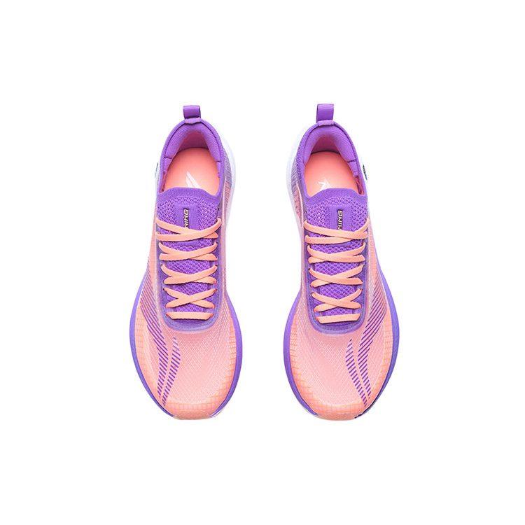 Li Ning Feidian 2 Elite Беговые кроссовки Женские Низкие Белый Флуоресцентный/Виноградный Фиолетовый ARMR010-1