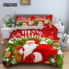 Santa Claus Print Duvet Cover for Adult Kids Microfiber Bedding Set Pillowcase Christmas Decor Quilt Cover 2/3pcs King Twin Size