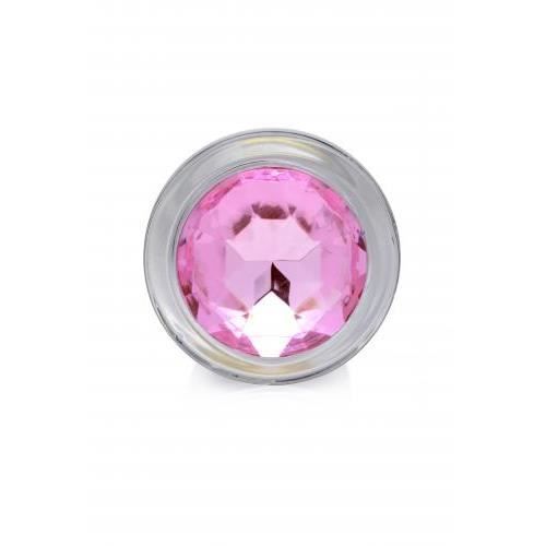 Plug anal - Booty Sparks - Large - Verre - Rose - Gemme décorative