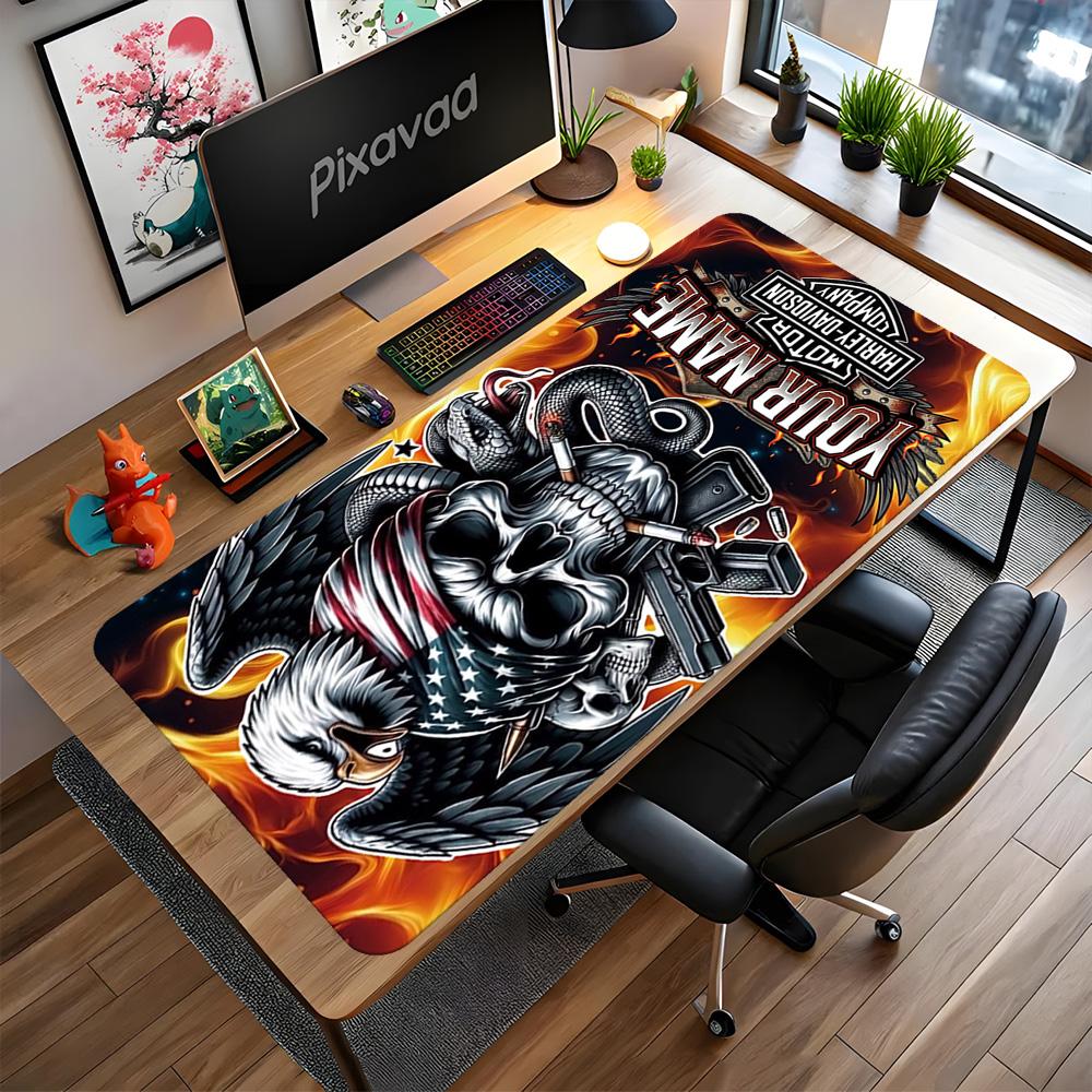 Harley-davidson Customized Name Mouse Pad Office Mouse Mats Office Mouse Mats Non-Slip Rubber Base Perfect Gift for Gamers And Professionals