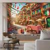 2D plane, 1 piece, street festival scene, suitable for living room, party venue, young people's room