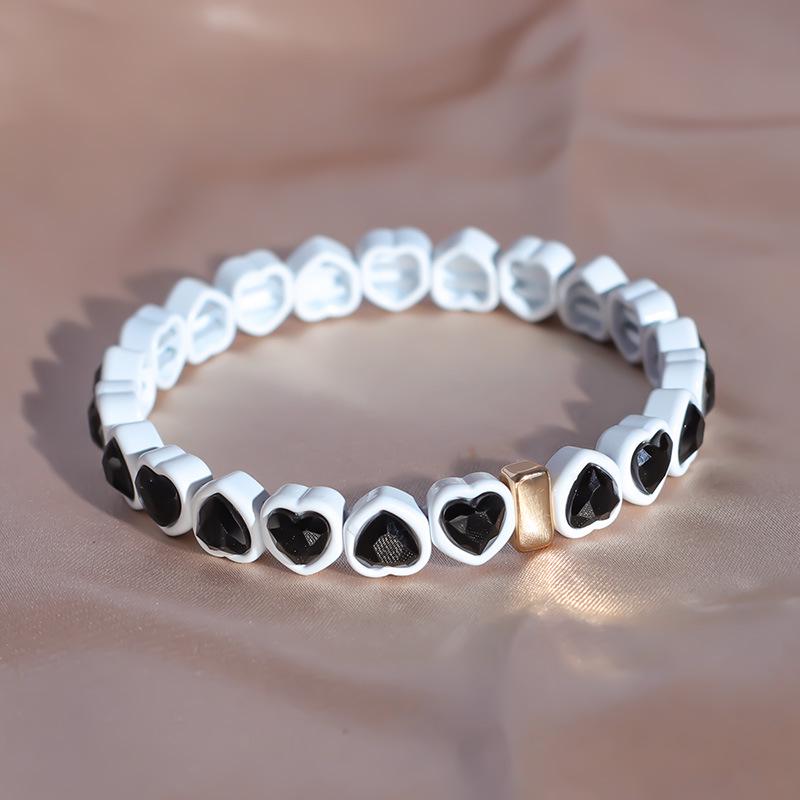 Модные геометрические браслеты Love: Эластичные цветные браслеты из бисера для женщин