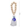 Handmade Wooden Bead Pendant 22cm Rearview Mirror Pendant Retro Tassel Pendant