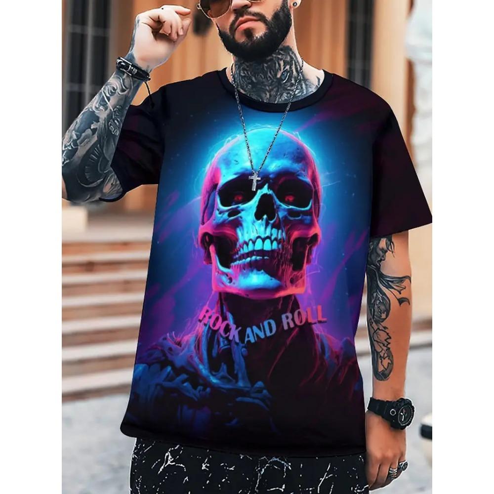 Pattern Men's T-shirt 3D Printed Summer Hip-hop Trend Short Sleeved T-shirt Oversized O-neck Top