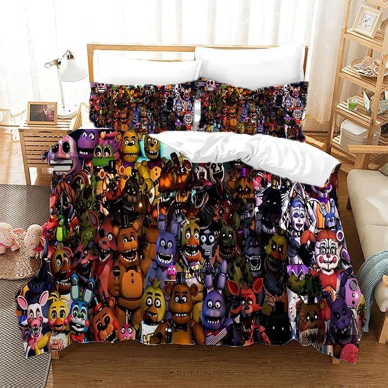 3D Комплект постельного белья Фредди Обои FNAF Пять Ночей Пододеяльник с Наволочками 2/3 шт. Декор Спальни Подарок