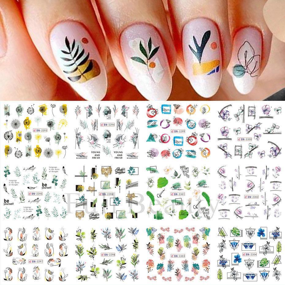 Наклейка для дизайна ногтей, Серия «Весенние и летние цветы и травы», Водная наклейка для ногтей с цветком Zou Ju