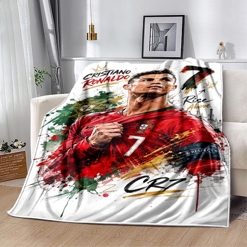 Ronaldo's Portugal Legacy Blanket Ultra-Soft Great for Office Bed Sofa All-Season Use Warmthful Decor Suitable for Gifting Relatives and Friends