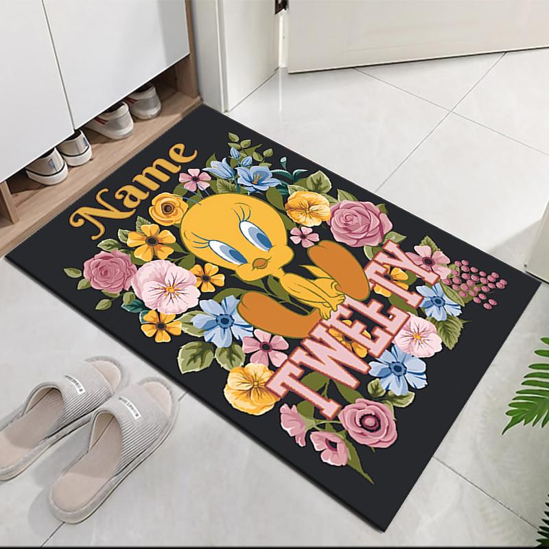 Custom Name Tweety Printed Carpet, Rug for Office Chair Living Room Bedroom Kitchen Room Decor Gifts.