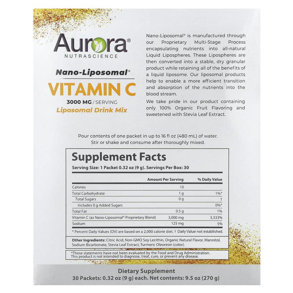 Нано-липосомальный® Витамин С, 30 пакетиков, 9 г (0,32 унции) Каждый