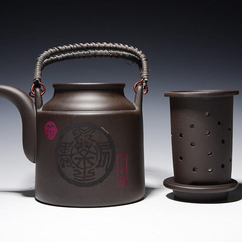 Чайник большой емкости из фиолетовой глины, чайник кунг-фу с фильтром, посуда для напитков