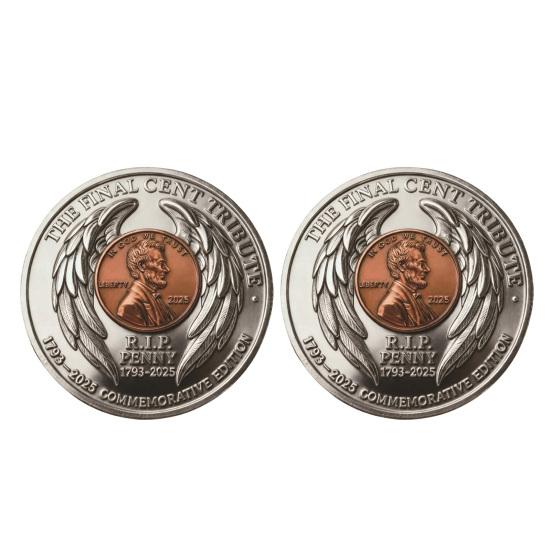 1/2/3/4/5Pcs Final Cent Tribute Coin R.I.P. Penny Souvenir Coin Historic Collectible Token History Buffs Collectors Enthusiasts Keepsake Gift