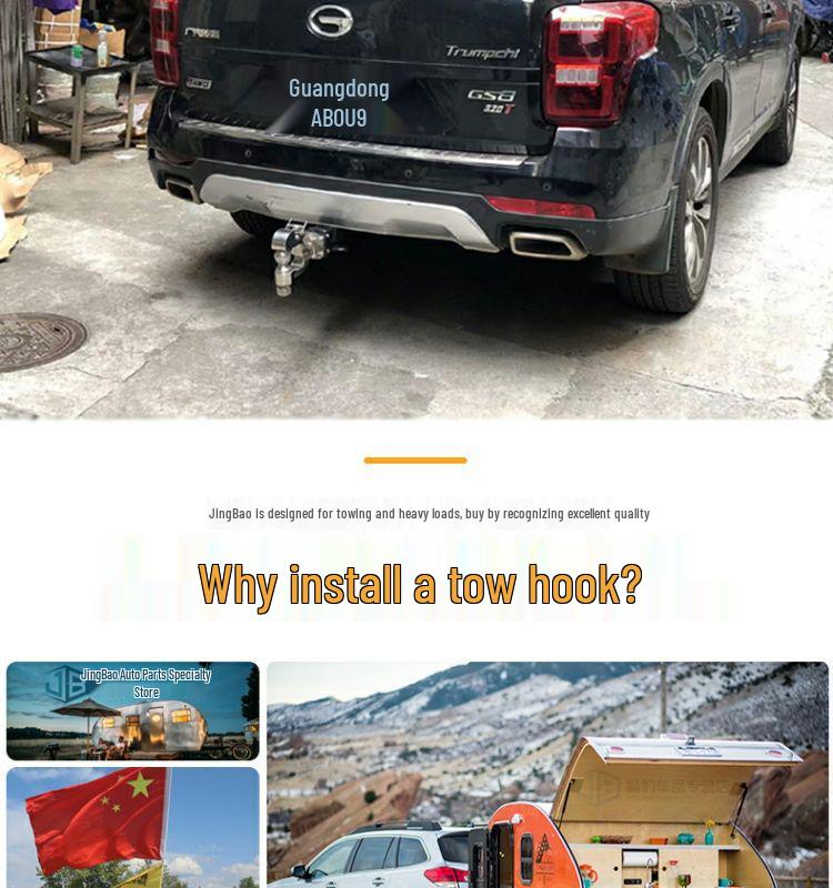 Compatible for converting Trumpchi GS8, GS4, GS5, and GS7 trailer hooks into towing or rear towing hooks.