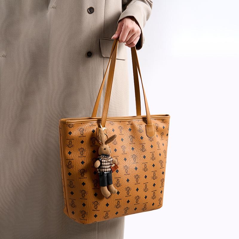 Versatile foreign style retro large-capacity handbag fashion trend printed tote bag commuter texture simple shoulder bag