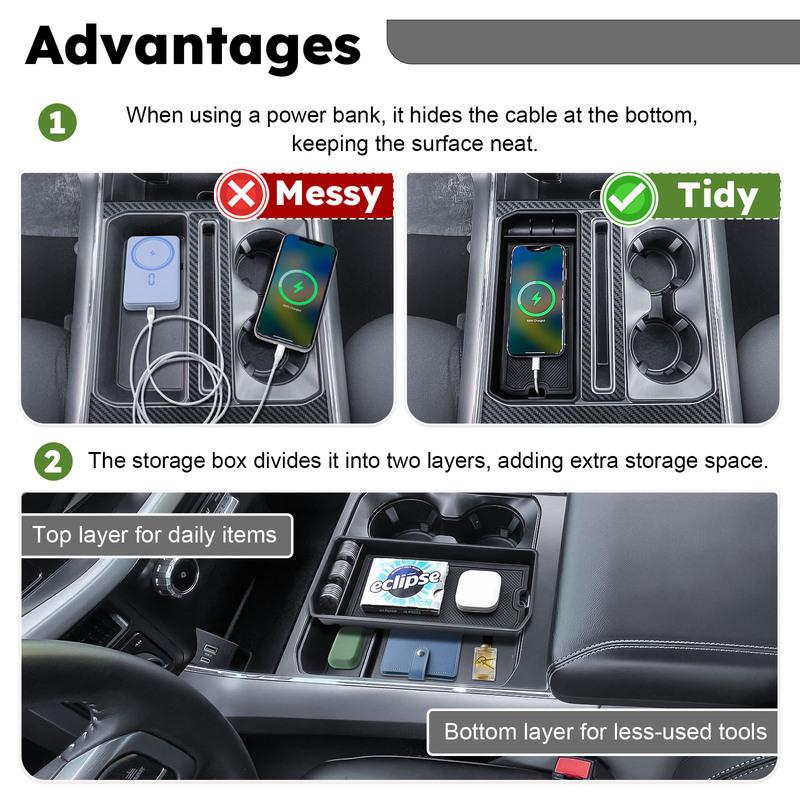 Center Console Gear Shift Hidden Cover Organizer for Ford F150 -2024 2025 Adapter ert Tray Cubby Hidden Cover Storage Box