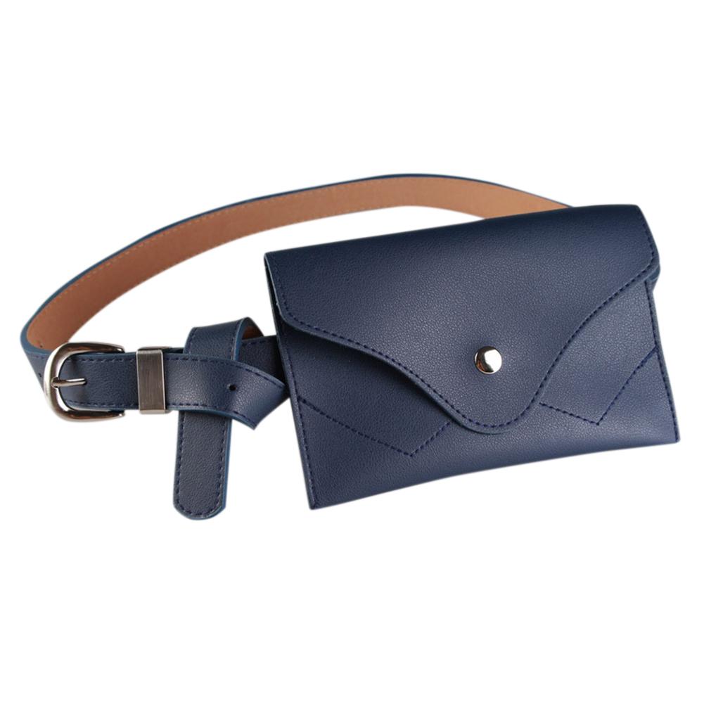 Women Simple Fashion Adjustable Belt Elegant All-match Pin Buckle Waistband with A Mini Bag