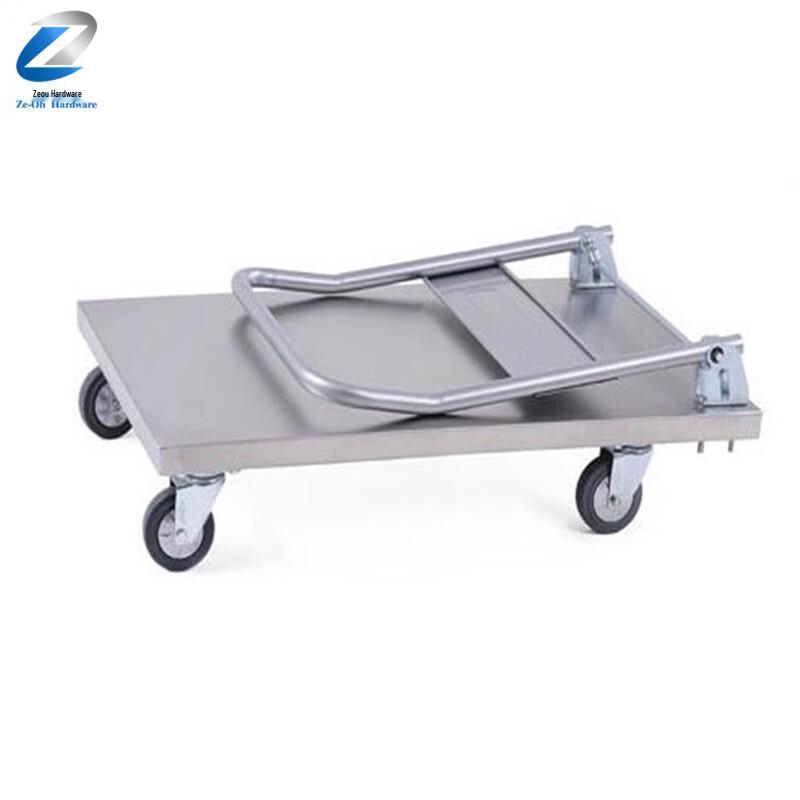 OLOMM Foldable Stainless Steel Flat Hand Cart