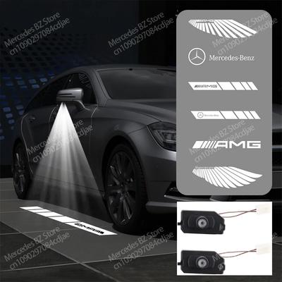 Горячая автомобильная наклейка 2026 Для Benz 2 шт. Светодиодная пленка для зеркала заднего вида автомобиля Проектор теневого призрака Для Mercedes Benz W222 W223 W205 W21