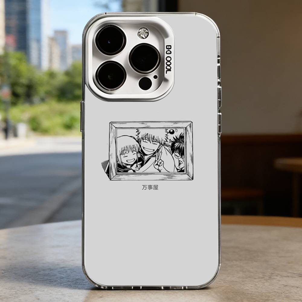 Amine G-Gintama White Shockproof Phone Case For iPhone 16,15,14,13,12,11,Pro,XS,Max,Plus,Mini,SE