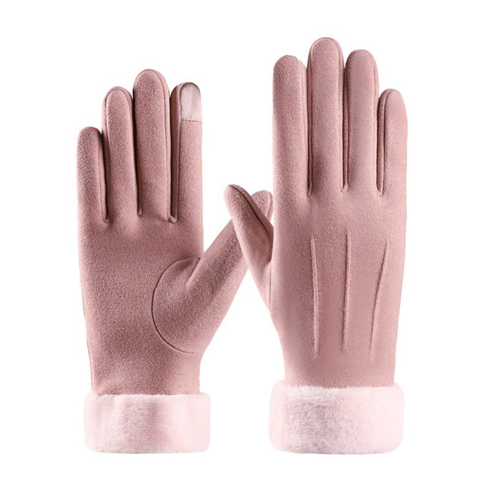 Thick Plush Gloves Outdoor Guantes Fashion Touchscreen Gloves Lady