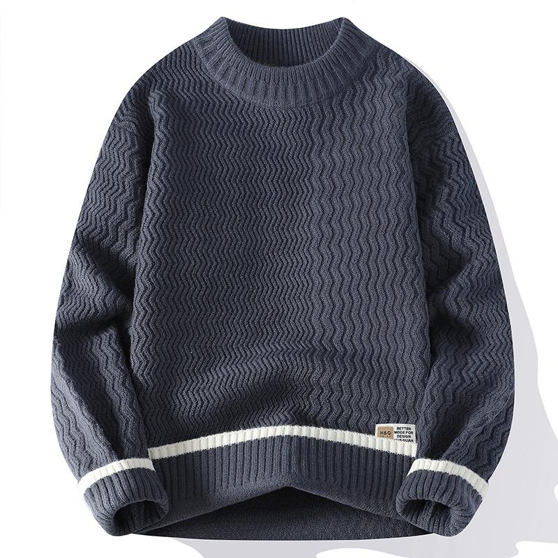 Горячая распродажа, новый осенне-зимний повседневный свитер с круглым вырезом, вязаный свитер, большой размер, свободный свитер