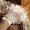 Sweet False Lace Cuffs Pearl Hand Sleeves Detachable Flared Sleeve Wristband Decorative Women Bride Wedding Accessories