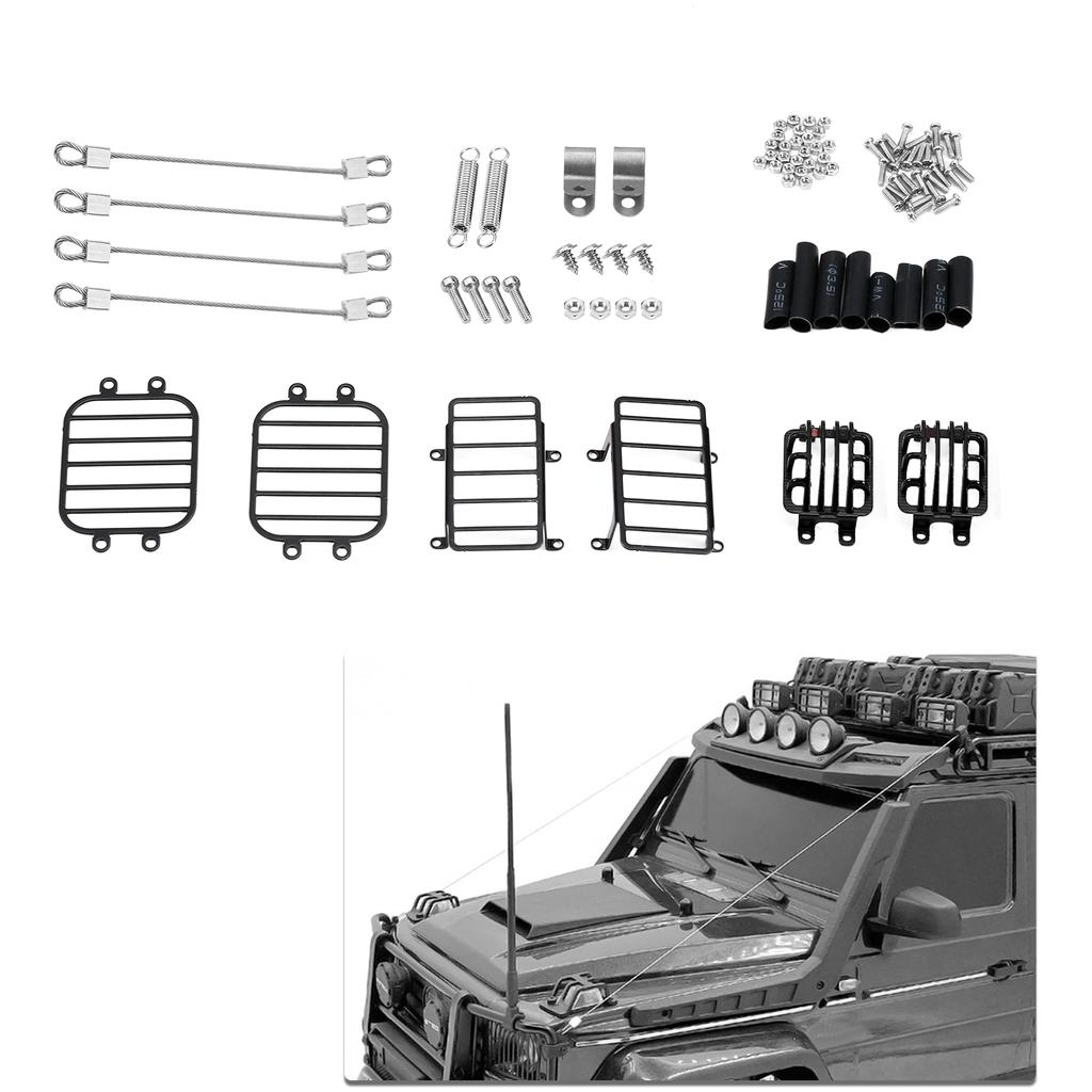 Металлический защитный кожух для передней и задней оптики из стального троса для радиоуправляемой машины, совместимый с TRX 4 TRX 6 4X4 6X6 G63 G500