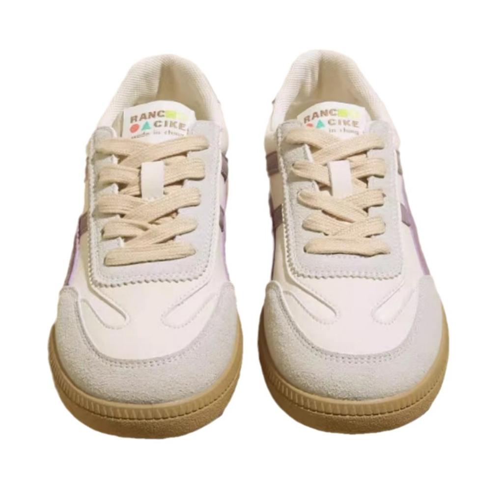 Маленькие белые туфли весна женские 2025 осень новые дышащие кроссовки с толстой подошвой ретро повседневные спортивные кроссовки для студентов