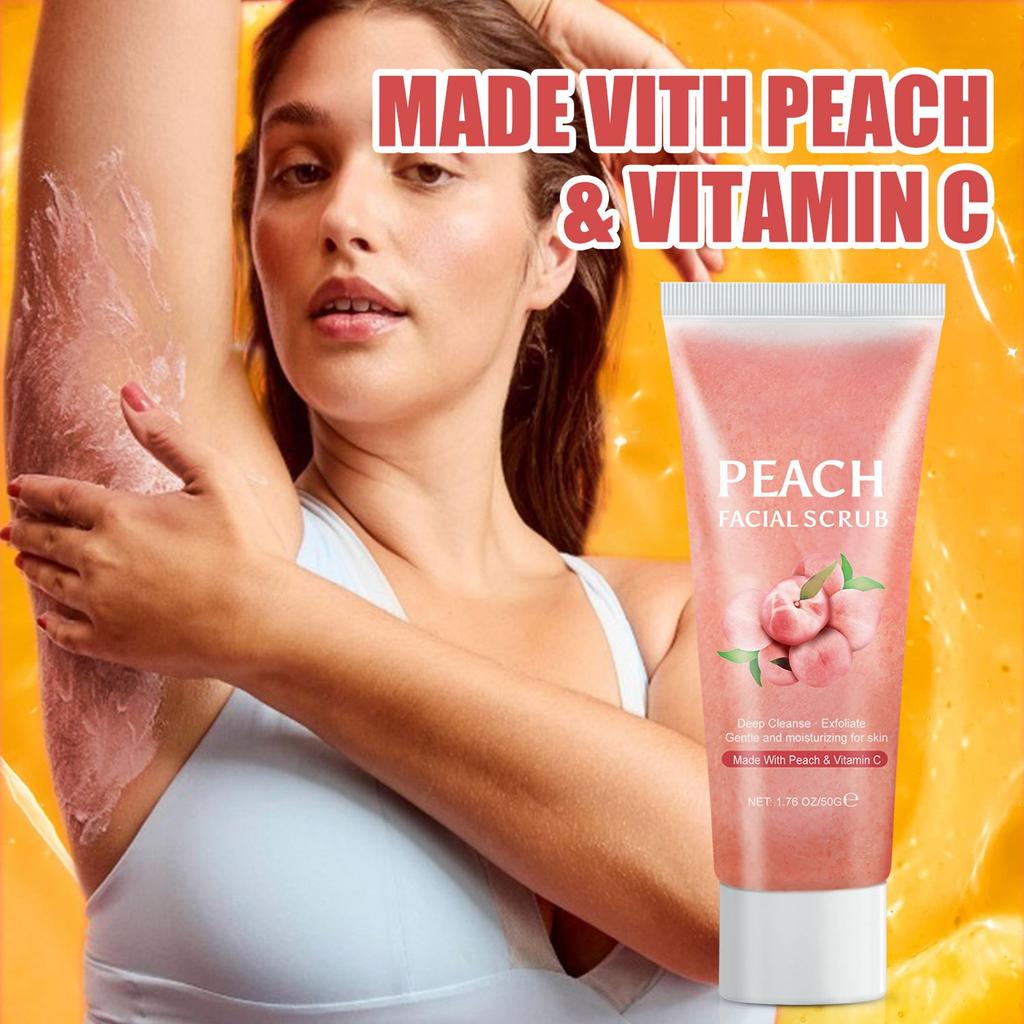 Peach Facial Scrub, Deep Cleansing, Soothing, Exfoliating