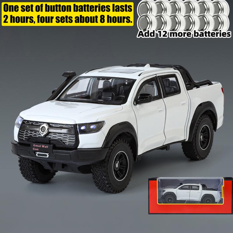 1:24 Great Wall Motor POER Pickup Alloy Diecast Off-road Vehicles Car Model Outdoor Display Collection Ornaments Birthday Gifts