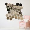 12Pcs Acrylic Mirror Wall Stickers Self-adhesive Living Room TV Background Wall Stickers Hexagonal Wall Stickers Home Decoration