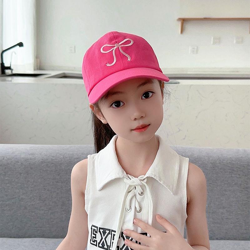 Girls Can Tie A Ponytail Hat Spring and Autumn Baseball Cap Children's Embroidered Fashionable Baseball Cap Girls Simple and Versatile Sun Protection