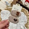 2 шт./комплект Тканевая Клетка Овальный BB Зажим Мультяшная Заколка Милая Девочка Аксессуары для Волос Челка Боковая Заколка Заколки Зажим для Волос Детские Головные Уборы