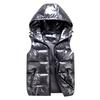 Women Men Winter Bright Color Vest Coat Hooded Sleeveless Pockets Design Zipper Placket Down Padded Windbreaker Lightweight Windbreaker