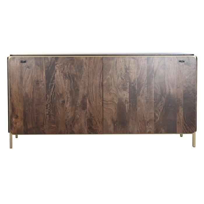 Low Sideboard - Brown - Steel - Mango Wood - 160 Cm - Modern Design